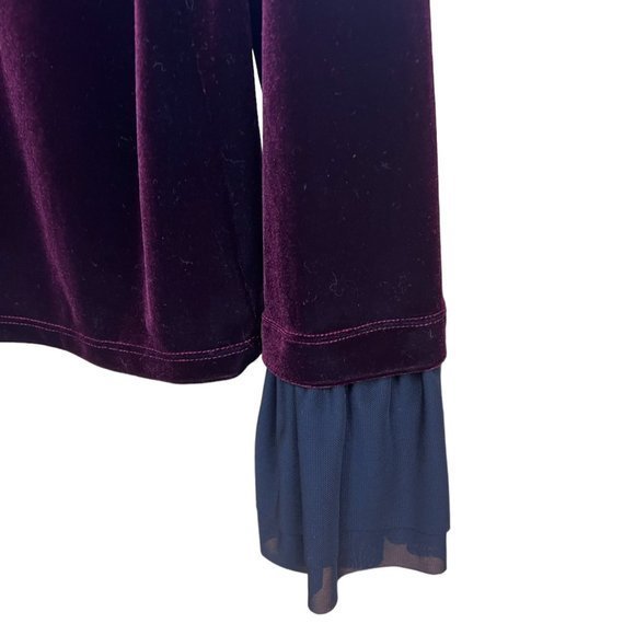 Women's‎ Design Lab Lord & Taylor Velvet Feel Burgandy Long Sleeve L - Picture 5 of 5